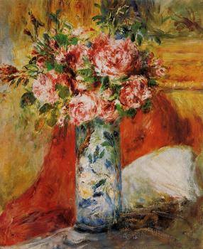 Pierre Auguste Renoir : Roses in a Vase II